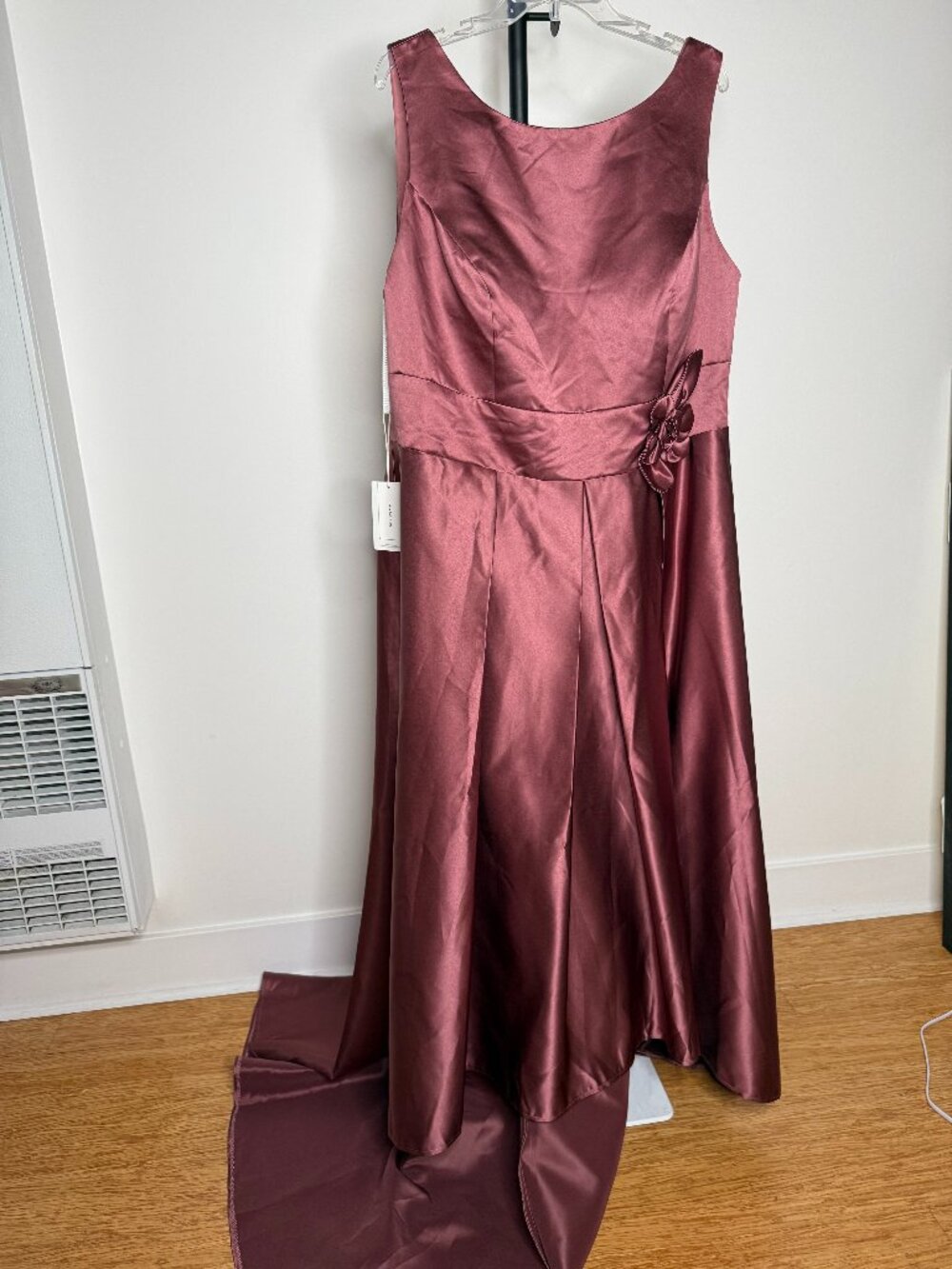 Formal Satin Sky 3D Bridesmaid Hi-Low Gown dress, SIZE 22
